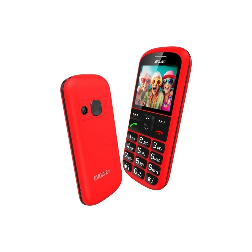 Evolveo - EasyPhone XS, téléphone mobile pour seniors, rouge