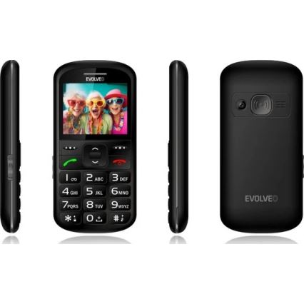Evolveo - EasyPhone XS, téléphone portable pour seniors, noir