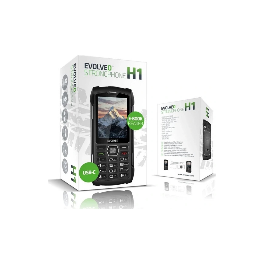 Evolveo - StrongPhone H1 téléphone étanche Double SIM noir/argent