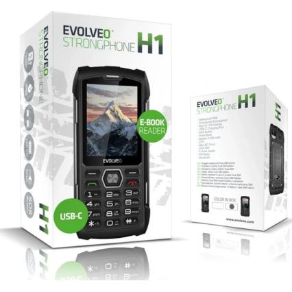 Evolveo - StrongPhone H1, téléphone étanche double SIM, noir et argenté
