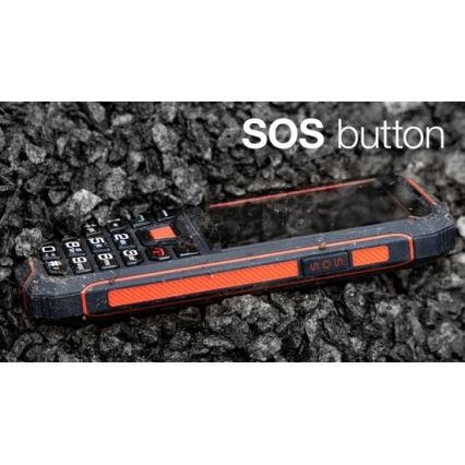 Evolveo - StrongPhone W4, téléphone étanche à double SIM, noir et rouge