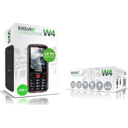Evolveo - StrongPhone W4 téléphone étanche Double SIM noir/rouge