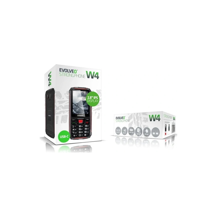 Evolveo - StrongPhone W4 téléphone étanche Double SIM noir/rouge