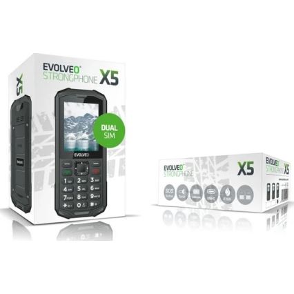 Evolveo - StrongPhone X5 téléphone étanche Double SIM noir/gris