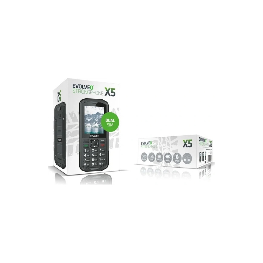 Evolveo - StrongPhone X5 téléphone étanche Double SIM noir/gris