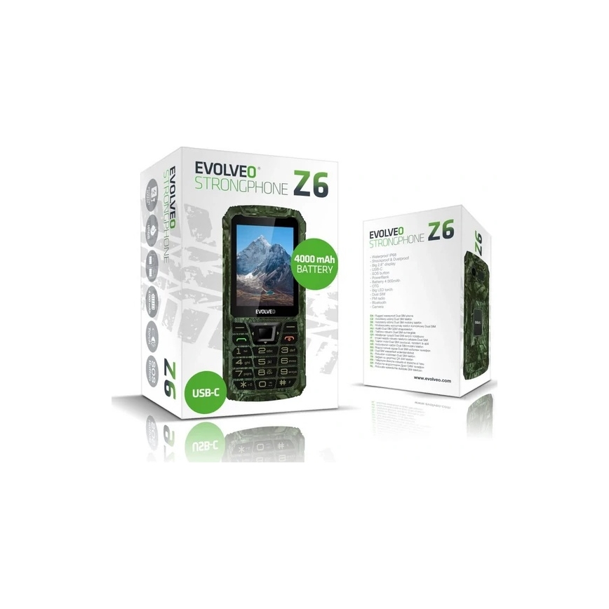 Evolveo - StrongPhone Z6 téléphone étanche Double SIM en camouflage de chasse