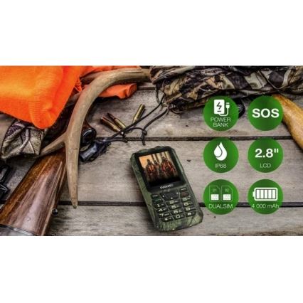 Evolveo - StrongPhone Z6, téléphone étanche double SIM, motif camouflage de chasse