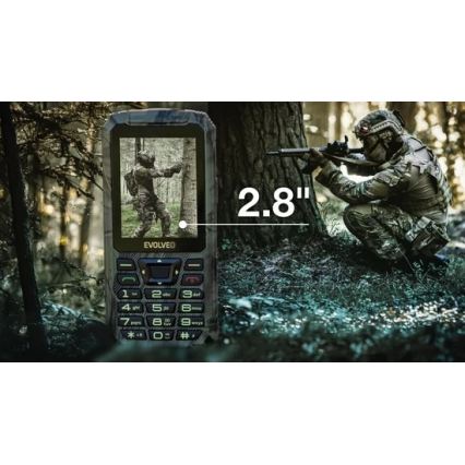 Evolveo - StrongPhone Z6, téléphone étanche double SIM, motif camouflage de chasse