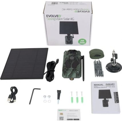 Evolveo - StrongVision Solar 4G, caméra piège 4G avec application mobile et panneau solaire