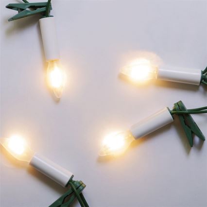 Extension de guirlande extérieure LED de Noël FELICIA FILAMENT 20xE10 14m blanc/blanc chaud IP44, Fabriqué dans l'EU