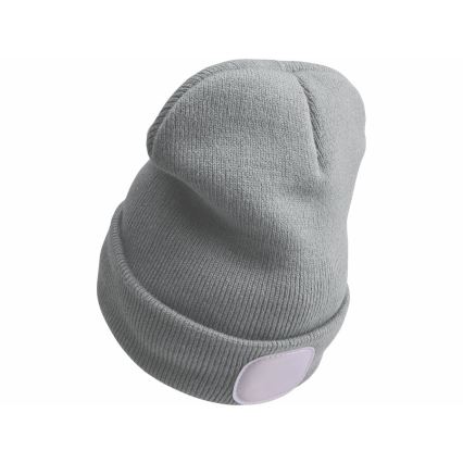 Extol - Bonnet avec lampe frontale intégrée, batterie rechargeable USB 300 mAh, gris, taille unique
