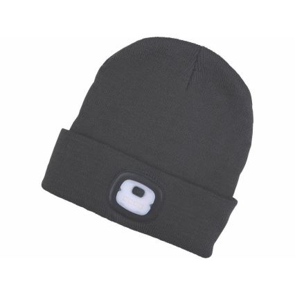 Extol - Bonnet avec lampe frontale intégrée, rechargeable par USB 250 mAh, gris foncé, taille unique