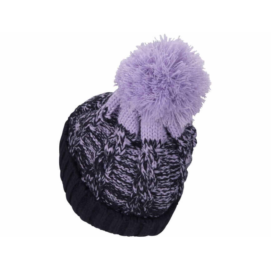 Extol - Bonnet avec lampe frontale intégrée et batterie de 300 mAh rechargeable via USB, bleu/violet, avec pompon, taille unique