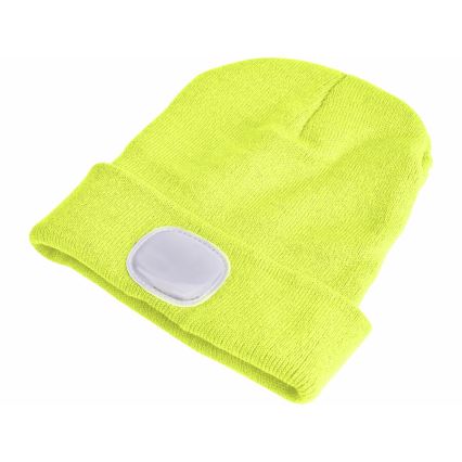 Extol - Bonnet avec lampe frontale rechargeable par USB 300 mAh, jaune fluo, taille unique