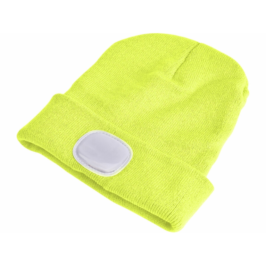Extol - Bonnet avec lampe frontale rechargeable par USB 300 mAh, jaune fluo, taille unique