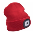 Extol - Bonnet avec lampe frontale rechargeable par USB (batterie 300 mAh), rouge, taille unique