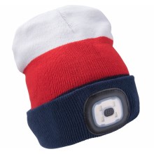 Extol - Chapeau avec lampe frontale et chargeur USB 300 mAh blanc/rouge/bleu taille UNI