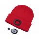 Extol - Chapeau avec lampe frontale et chargeur USB 300 mAh rouge taille UNI