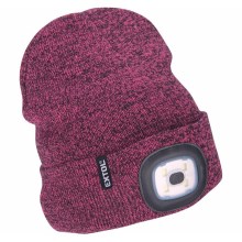 Extol - Chapeau avec lampe frontale et chargeur USB 300 mAh violet taille UNI