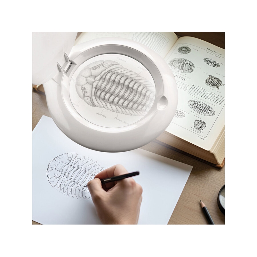 Extol - Lampe de bureau LED dimmable avec loupe LED/10W/230V blanche