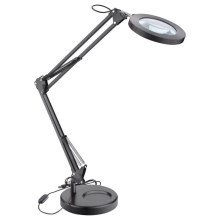 Extol - Lampe de table à intensité variable avec loupe LED/7W/5V 2900/4500/7500K noire