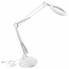 Extol - Lampe de table LED à intensité variable avec loupe LED/8W/5V 2900/4500/7500K blanc