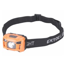 Extol - Lampe frontale LED avec détecteur LED/3W/1200 mAh/3,7V orange/noire