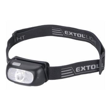 Extol - Lampe frontale rechargeable LED/5W/1000 mAh/3,7V IPX5 noire
