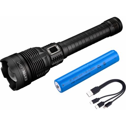 Extol - Lampe torche à intensité variable rechargeable avec une batterie portative LED/60W/10000 mAh 8000 lm IPX4 noir
