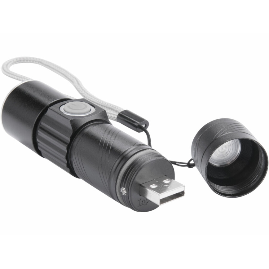 Extol - Lampe torche rechargeable LED/3W/450 mAh/3,7V noir