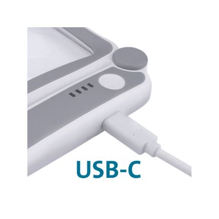 Extol - Loupe pliable rechargeable à éclairage LED à intensité réglable, 650 mAh, blanc/gris