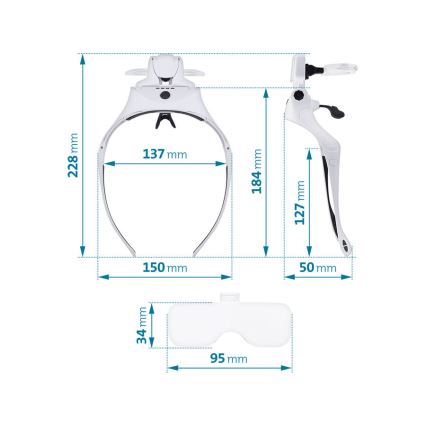 Extol - Lunettes rechargeables avec loupe et éclairage LED/300 mAh
