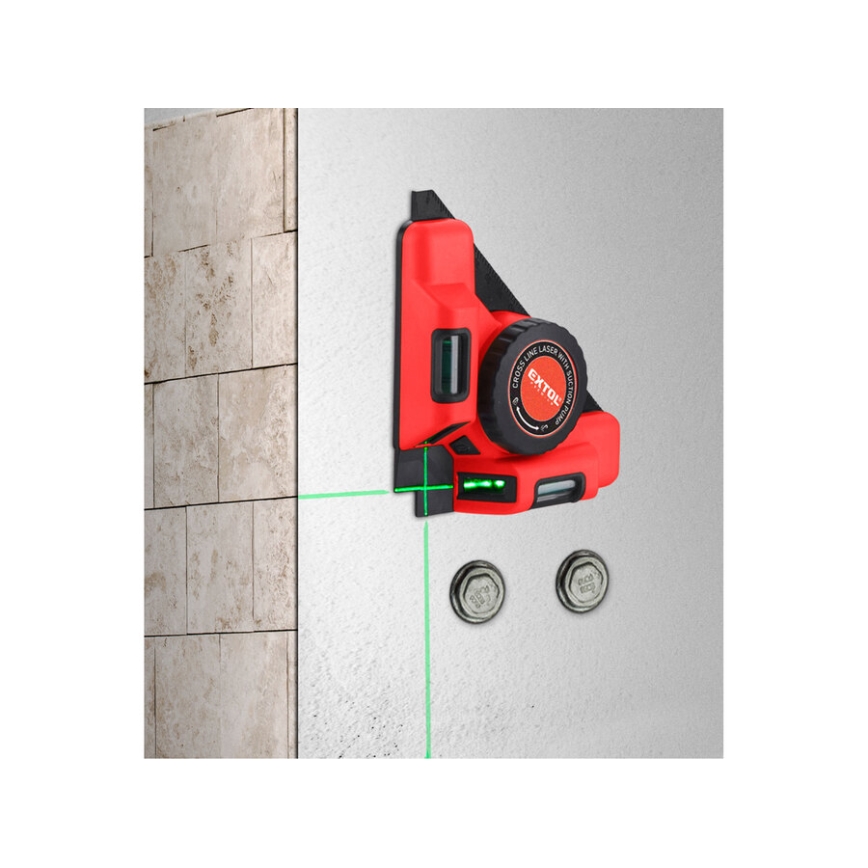 Extol Premium - Équerre laser 90° avec module d'aspiration électrique 5V/1000 mAh