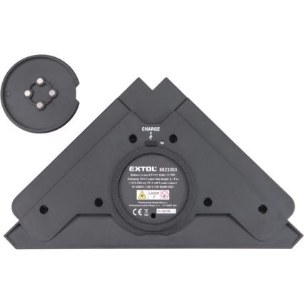 Extol Premium - Équerre laser 90° avec module d'aspiration électrique 5V/1000 mAh