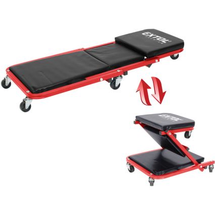 Extol Premium - Planche de visite/siège d'atelier à roulettes 2 en 1