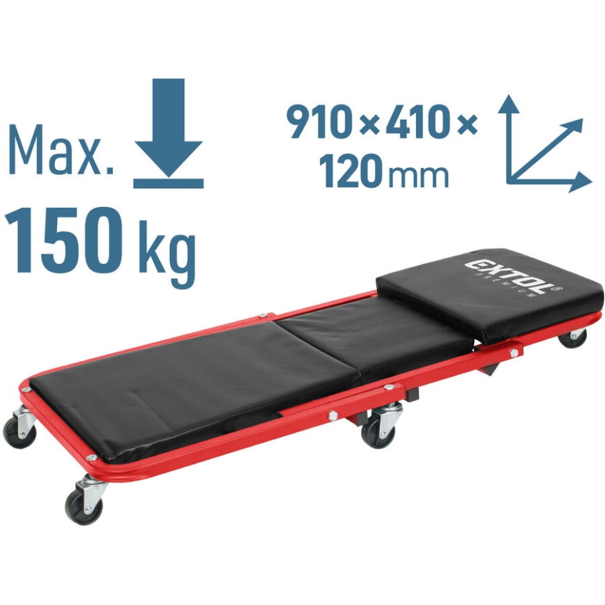 Extol Premium - Planche de visite/siège d'atelier à roulettes 2 en 1