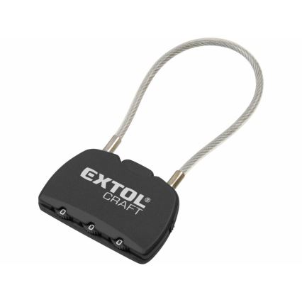 Extol - Serrure à combinaison avec un câble et un code à trois chiffres