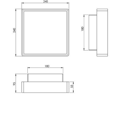 Fabas 3233/61/102 - Applique murale OBAN 1xE27/42W/230V IP65