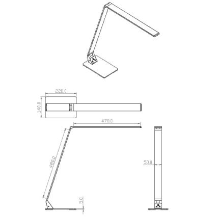 Fabas Luce 3265-30-101 - Lampe de table LED à intensité variable WASP LED/12W/230V 3000/4000/5000K noir