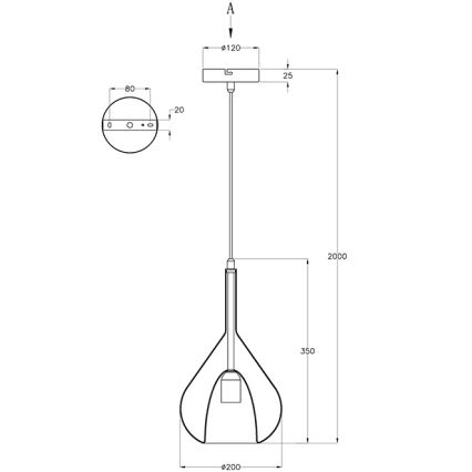 Fabas Luce 3481-40-125 - Suspension filaire LILA 1xE27/40W/230V doré