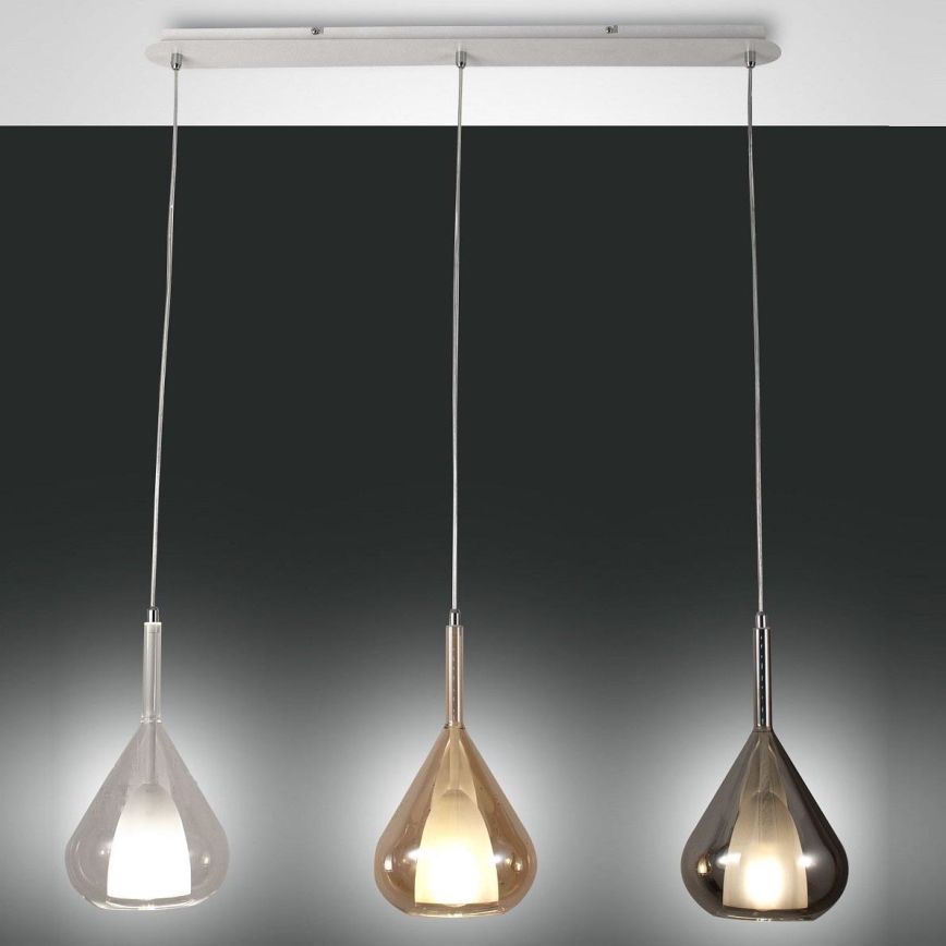 Fabas Luce 3481-48-297 - Suspension filaire LILA 3xE27/40W/230V transparent/doré/gris