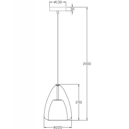 Fabas Luce 3673-40-125 - Suspension filaire BRITTON 1xE27/40W/230V doré