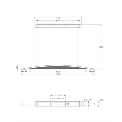 Fabas Luce 3697-40-102 - Suspension filaire à intensité variable LED CORDOBA LED/36W/230V blanc/bois