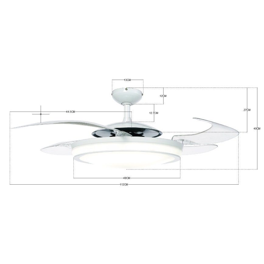 FANAWAY 210930 - Ventilateur de plafond EVO2 3xE27/20W/230V blanc/chrome