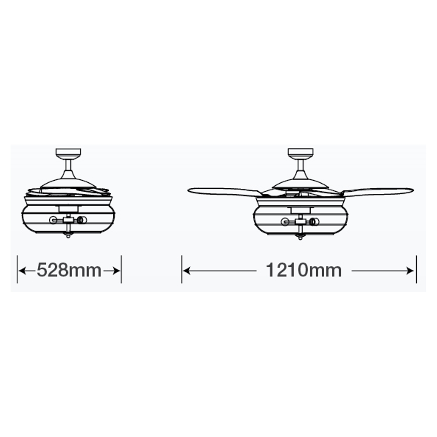 FANAWAY 212921 - Ventilateur de plafond LED INDUSTRI 3xE27/4W/230V marron + télécommande