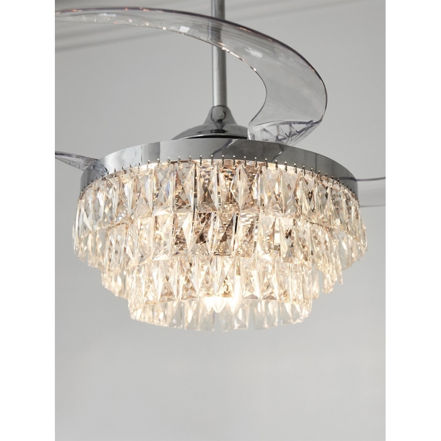 FANAWAY 212923 - Ventilateur de plafond VEIL 6xE14/4,5W/230V chrome brillant + Télécommande