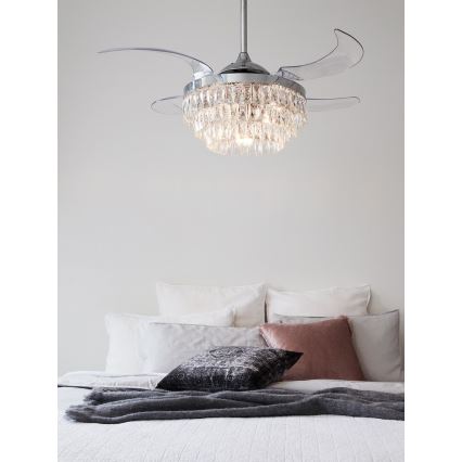 FANAWAY 212923 - Ventilateur de plafond VEIL 6xE14/4,5W/230V chrome brillant + Télécommande