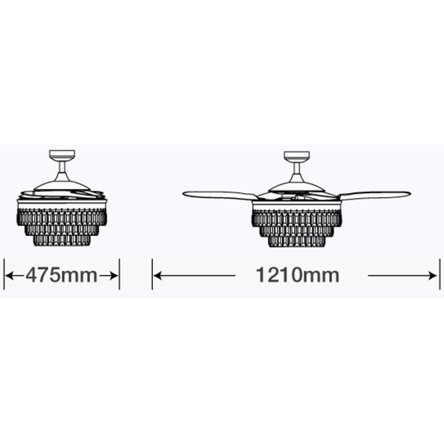 FANAWAY 212923 - Ventilateur de plafond VEIL 6xE14/4,5W/230V chrome brillant + Télécommande