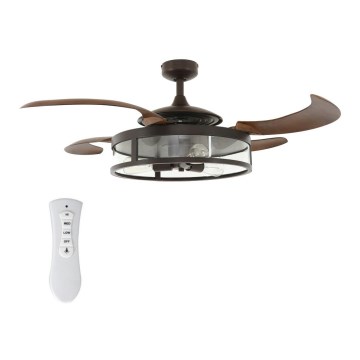 FANAWAY 212925 - Ventilateur de plafond LED CLASSIC 3xE27/4W/230V marron + Télécommande