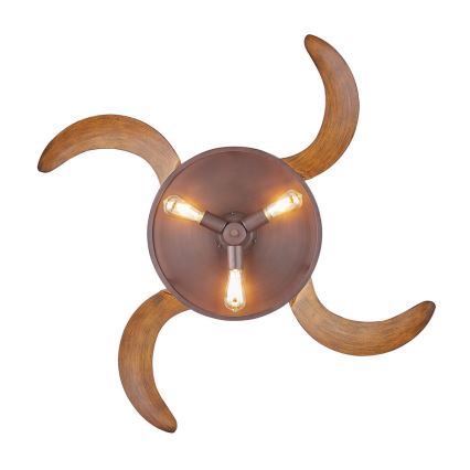 FANAWAY 212925 - Ventilateur de plafond LED CLASSIC 3xE27/4W/230V marron + Télécommande